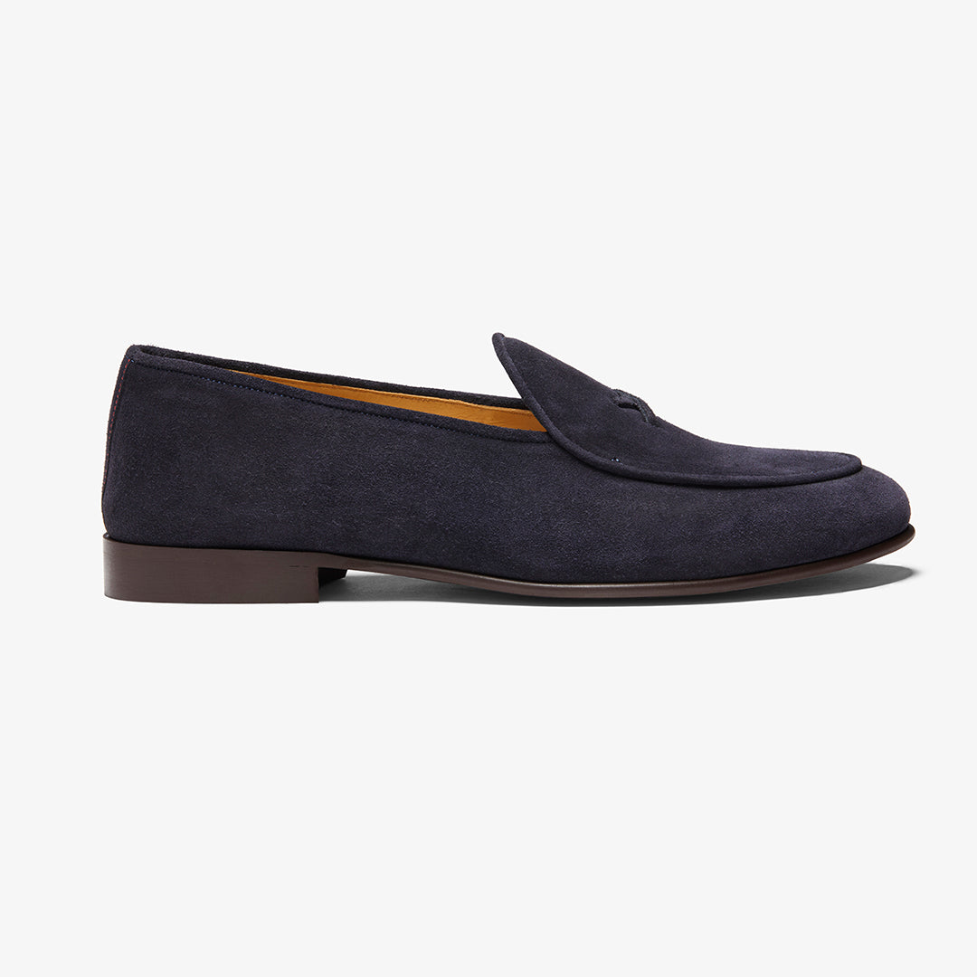 Del Toro Shoes Men's Navy Suede Milano Loafer