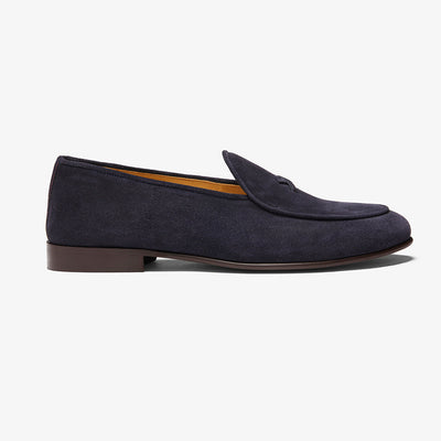 Del Toro Shoes Men's Navy Suede Milano Loafer