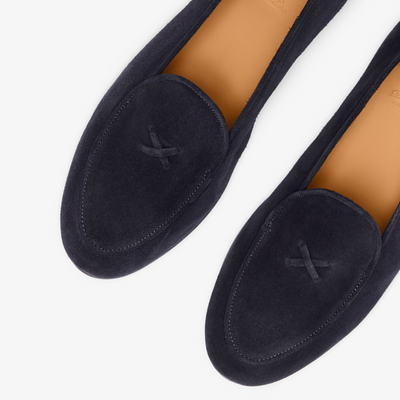 Del Toro Shoes Men's Navy Suede Milano Loafer