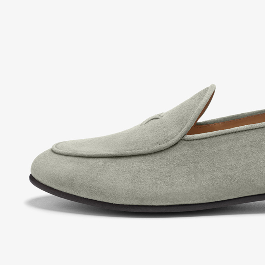 Del Toro Shoes Men's Olive Grey Suede Milano Loafer
