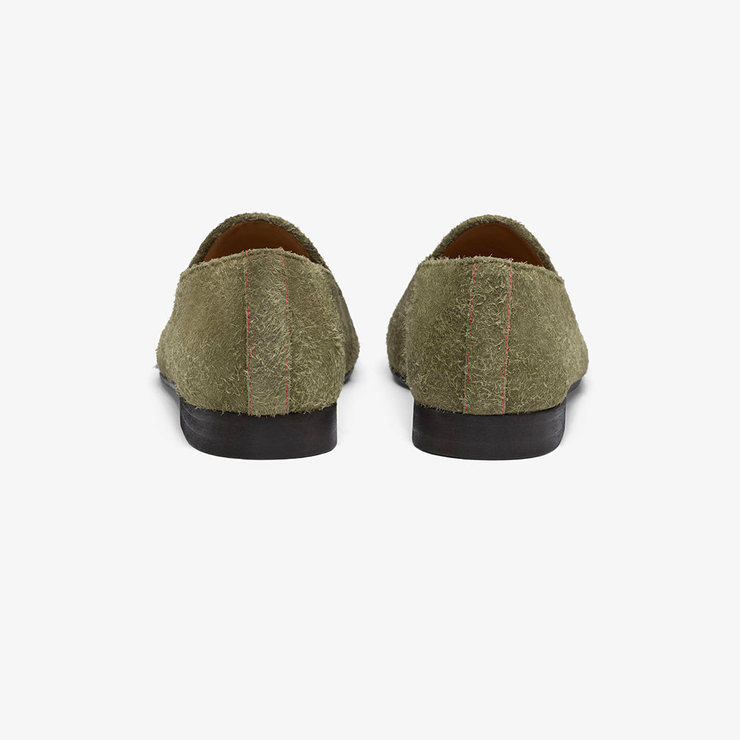Del Toro Shoes Men's Olive Textured Suede Milano Loafer