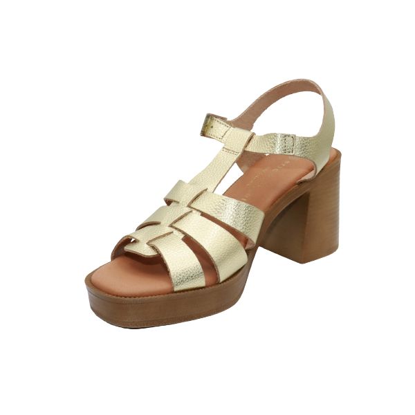 Eric Michael Misha Leather Block Heel Sandal