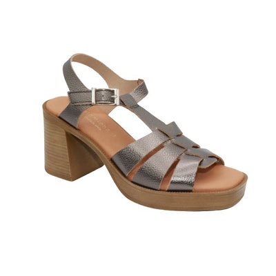 Eric Michael Misha Leather Block Heel Sandal