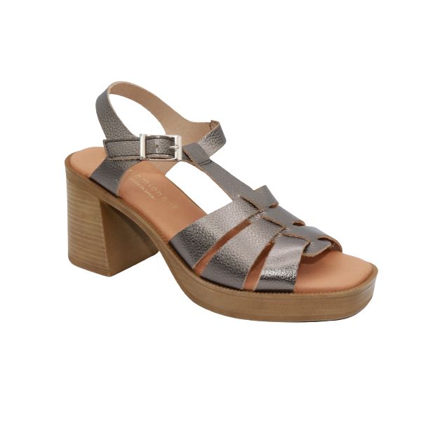 Eric Michael Misha Leather Block Heel Sandal