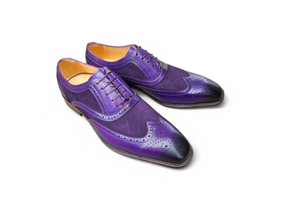 Carrucci Shoes Men's Wingtip Oxford Leather And Suede KS509 25SC