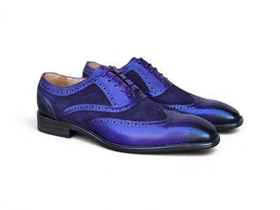 Carrucci Shoes Men's Wingtip Oxford Leather And Suede KS509 25SC