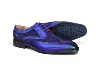 Carrucci Shoes Men's Wingtip Oxford Leather And Suede KS509 25SC