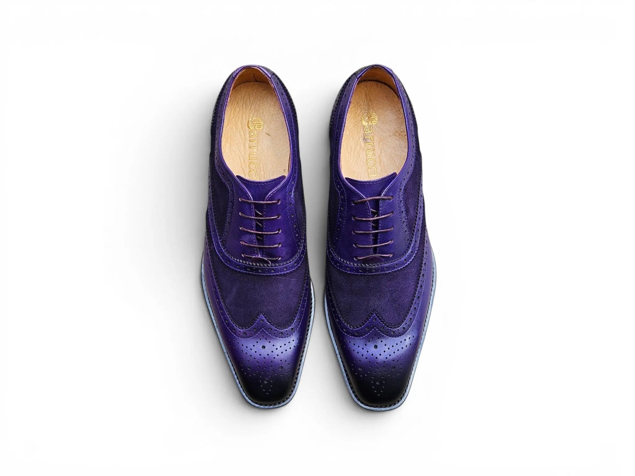 Carrucci Shoes Men's Wingtip Oxford Leather And Suede KS509 25SC