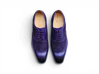 Carrucci Shoes Men's Wingtip Oxford Leather And Suede KS509 25SC