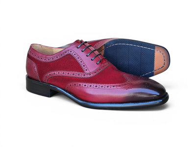 Carrucci Shoes Men's Wingtip Oxford Leather And Suede KS509 25SC