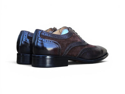 Carrucci Shoes Men's Wingtip Oxford Leather And Suede KS509 25SC