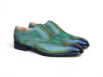 Carrucci Shoes Men's Wingtip Oxford Leather And Suede KS509 25SC