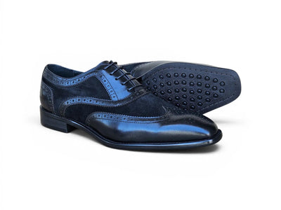Carrucci Shoes Men's Wingtip Oxford Leather And Suede KS509 25SC