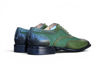 Carrucci Shoes Men's Wingtip Oxford Leather And Suede KS509 25SC