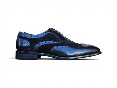 Carrucci Shoes Men's Wingtip Oxford Leather And Suede KS509 25SC
