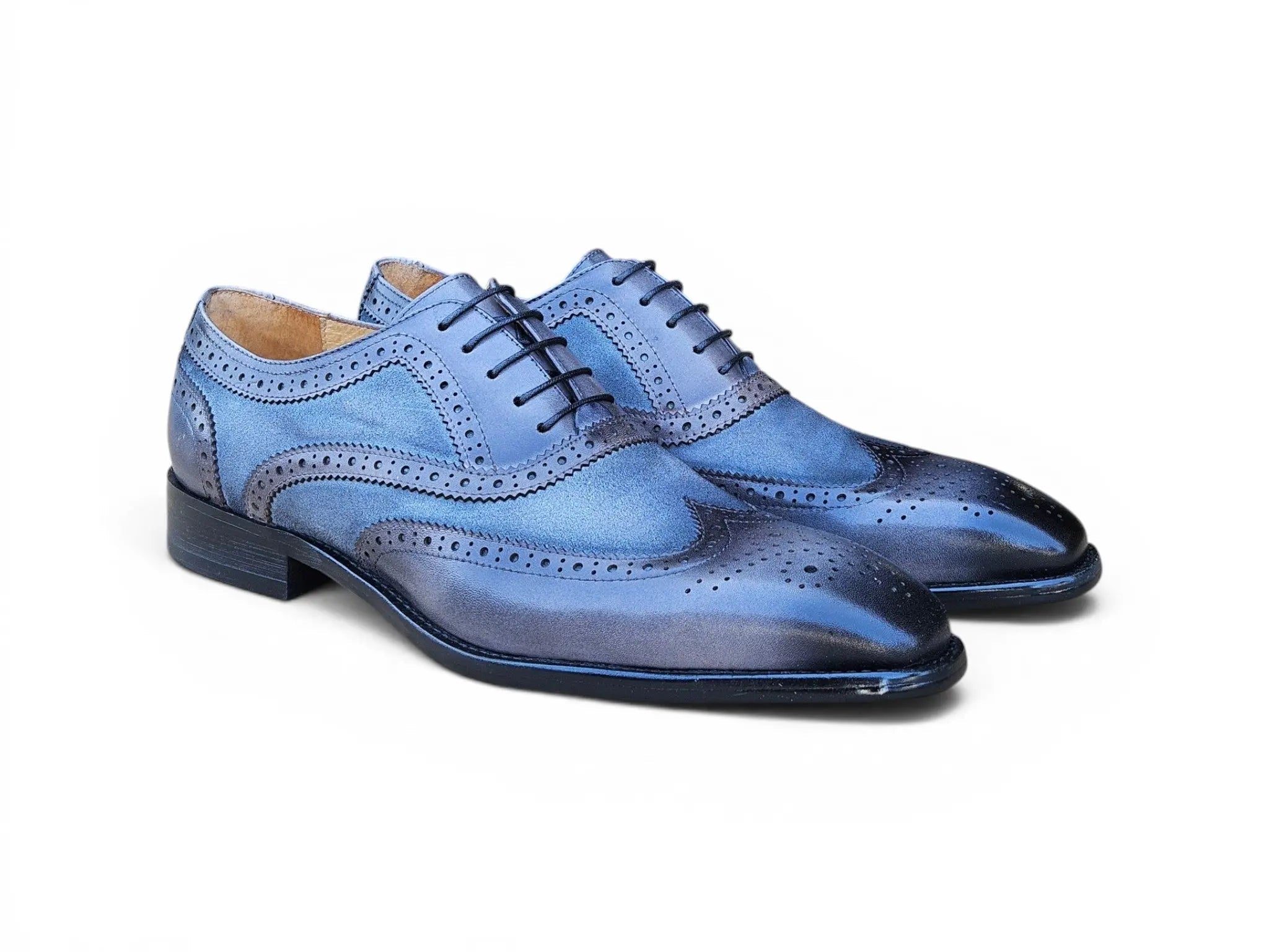 Carrucci Shoes Men's Wingtip Oxford Leather And Suede KS509 25SC