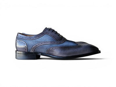 Carrucci Shoes Men's Wingtip Oxford Leather And Suede KS509 25SC