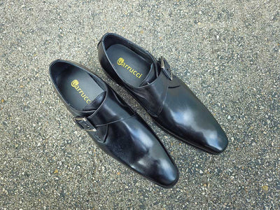 Carrucci Shoes Monk Strap Buckle Leather Loafer Burnished Finish view 9