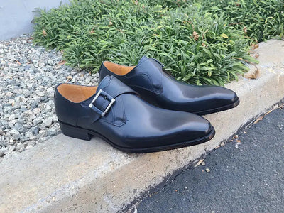Carrucci Shoes Monk Strap Buckle Leather Loafer Burnished Finish view 14