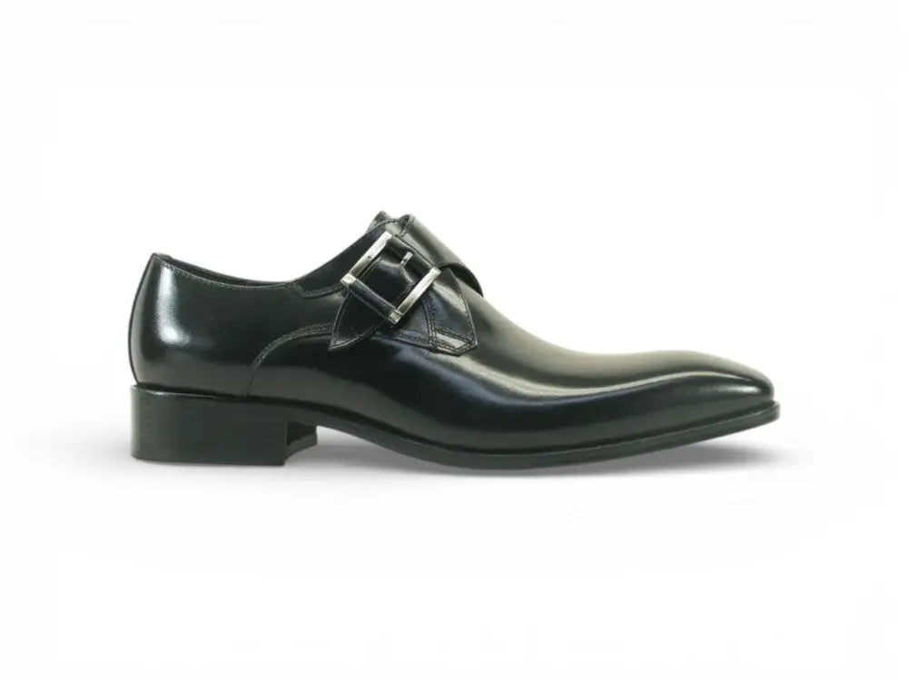 Carrucci Shoes Monk Strap Buckle Leather Loafer Burnished Finish view 8