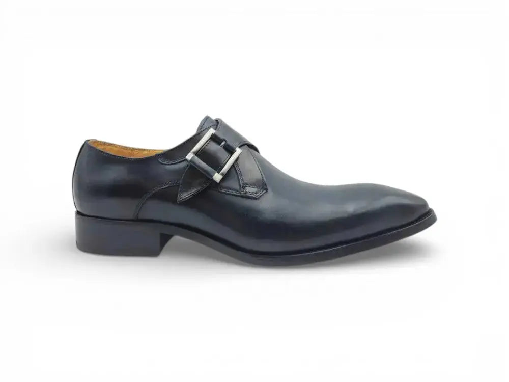 Carrucci Shoes Monk Strap Buckle Leather Loafer Burnished Finish view 13
