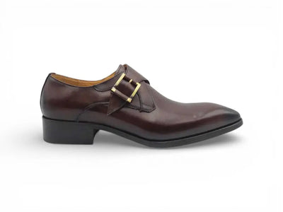 Carrucci Shoes Monk Strap Buckle Leather Loafer Burnished Finish view 17