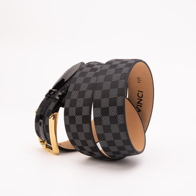 The Monte Carlo Black Leather Belt