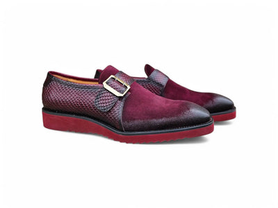 Carrucci Shoes Shoes Men's Suede Buckle Monkstrap Slip On front view