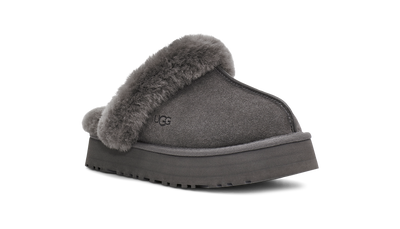 UGG Disquette Womens Platform Slippers — Charcoal Suede