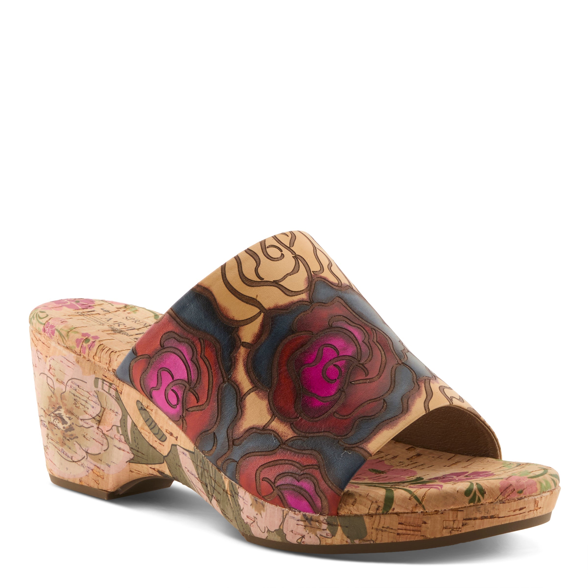 L'Artiste L'ARTISTE NICENEASY SANDALS sandal in tan multi with handcrafted leather design
