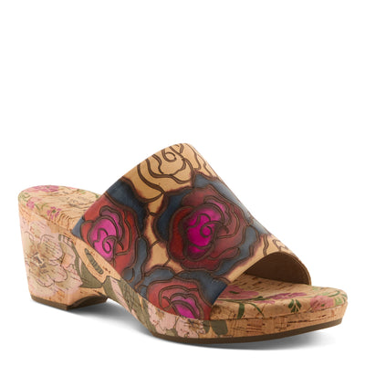 L'Artiste L'ARTISTE NICENEASY SANDALS sandal in tan multi with handcrafted leather design