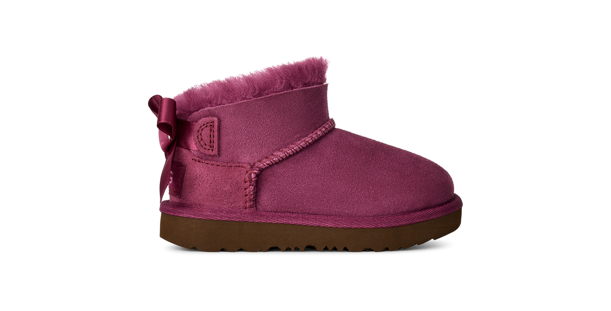 UGG Ultra Mini Bailey Bow Toddlers' (TD) Boots — Dark Winterberry Sheepskin