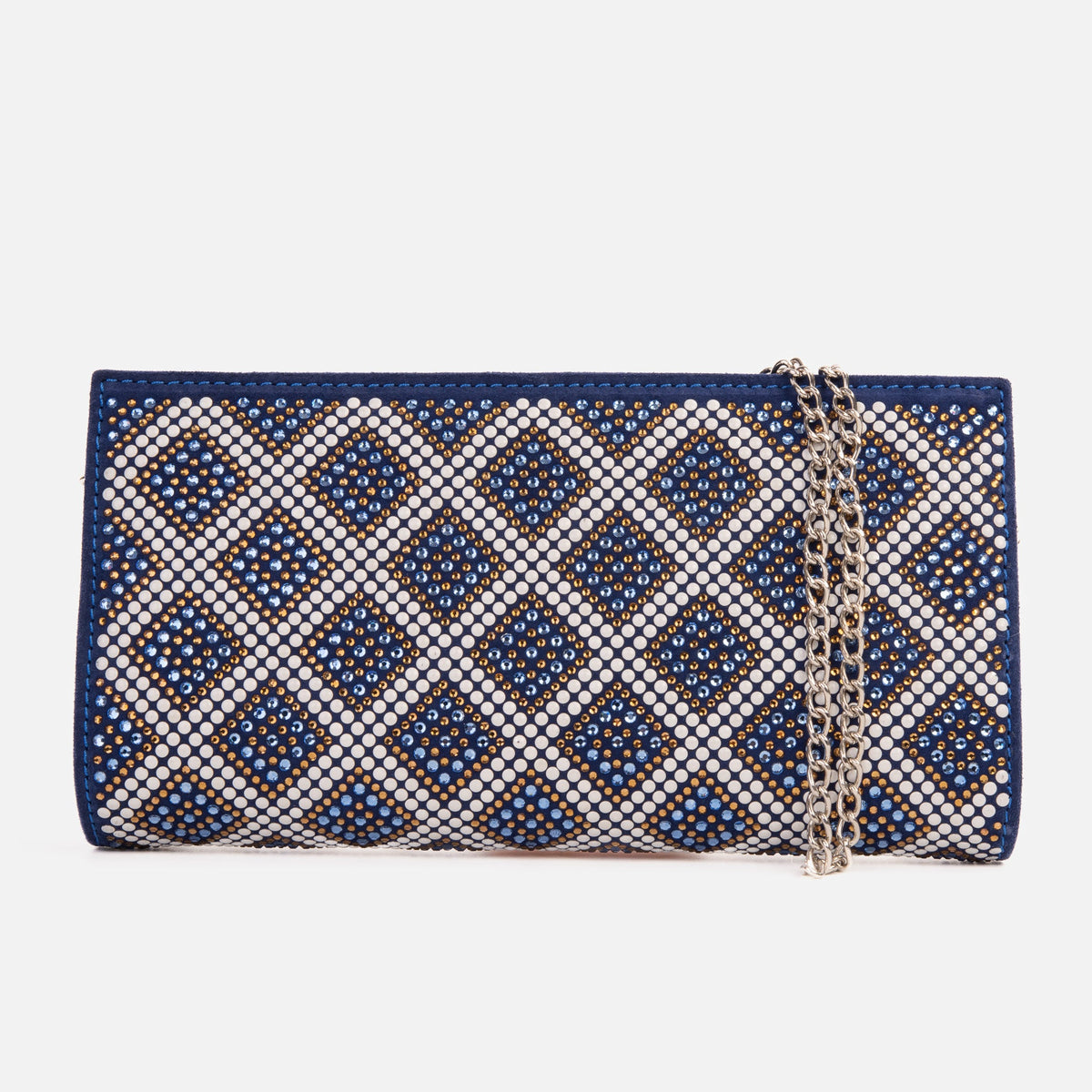 Vinci Leather The Nampula Sax Blue Glitter Suede Leather Small Clutch – product view 5