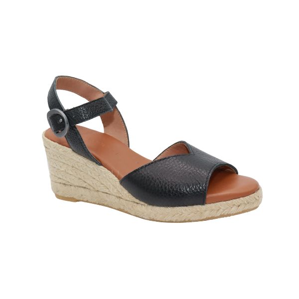 Eric Michael Napa Textured Leather Wedge Sandal