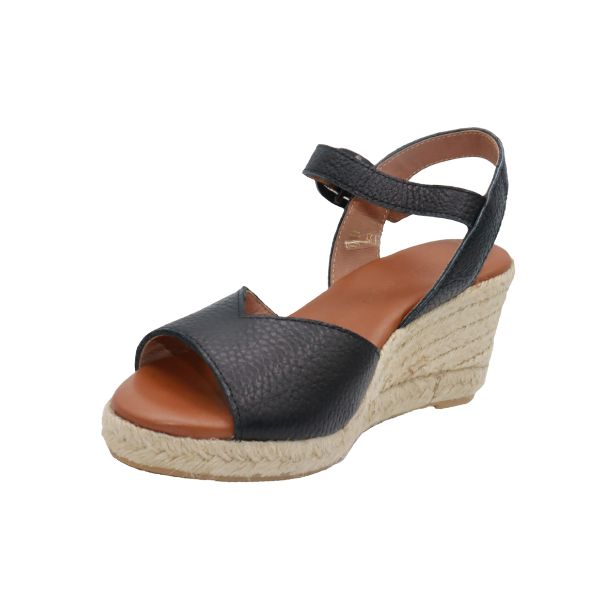 Eric Michael Napa Textured Leather Wedge Sandal