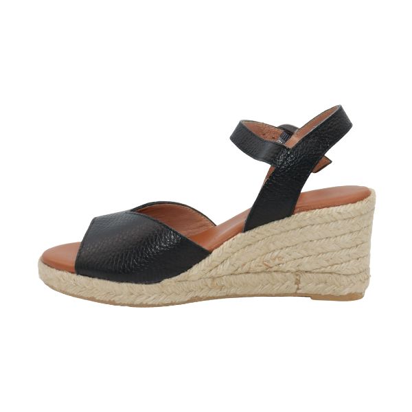 Eric Michael Napa Textured Leather Wedge Sandal