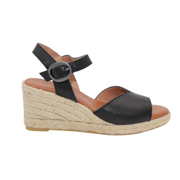 Eric Michael Napa Textured Leather Wedge Sandal