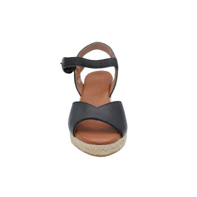 Eric Michael Napa Textured Leather Wedge Sandal