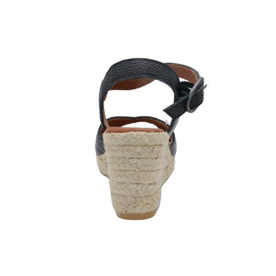 Eric Michael Napa Textured Leather Wedge Sandal