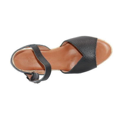 Eric Michael Napa Textured Leather Wedge Sandal