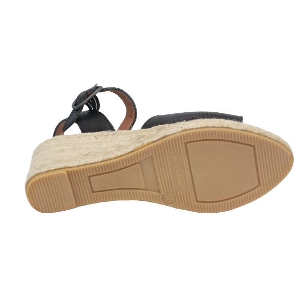Eric Michael Napa Textured Leather Wedge Sandal