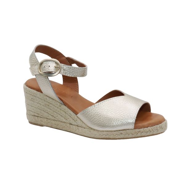 Eric Michael Napa Textured Leather Wedge Sandal