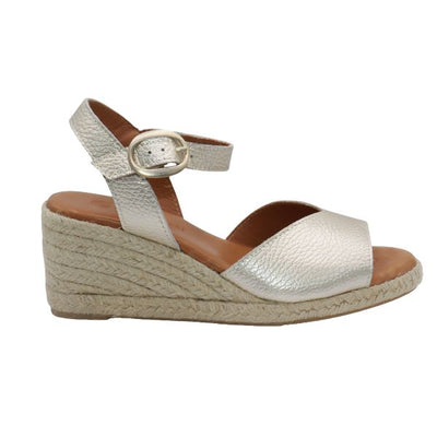 Eric Michael Napa Textured Leather Wedge Sandal