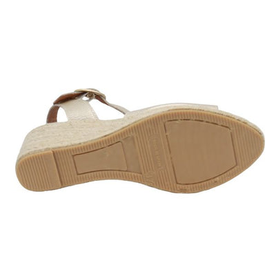 Eric Michael Napa Textured Leather Wedge Sandal
