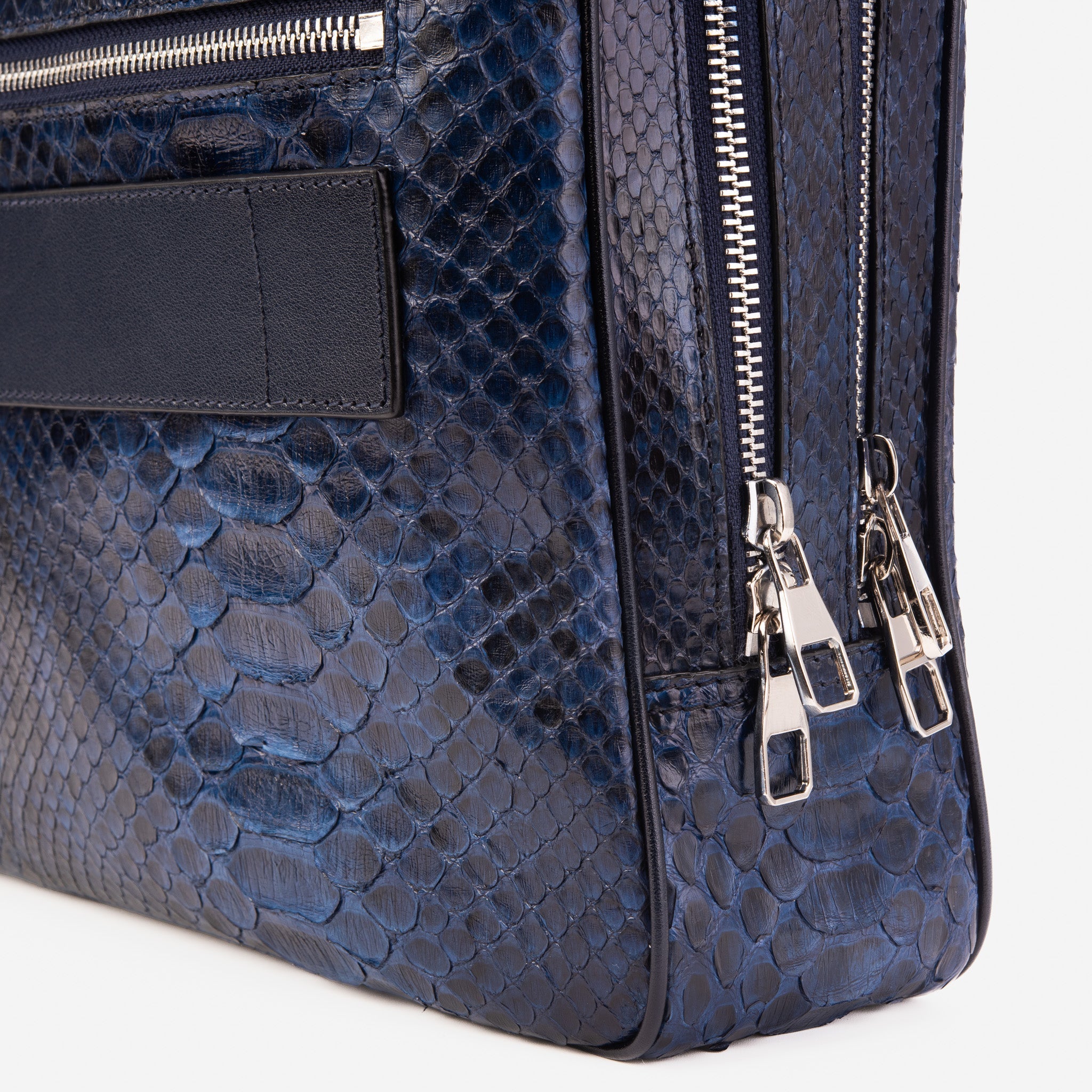 The Velar Navy Hand-Painted Python Leather Weekender Bag