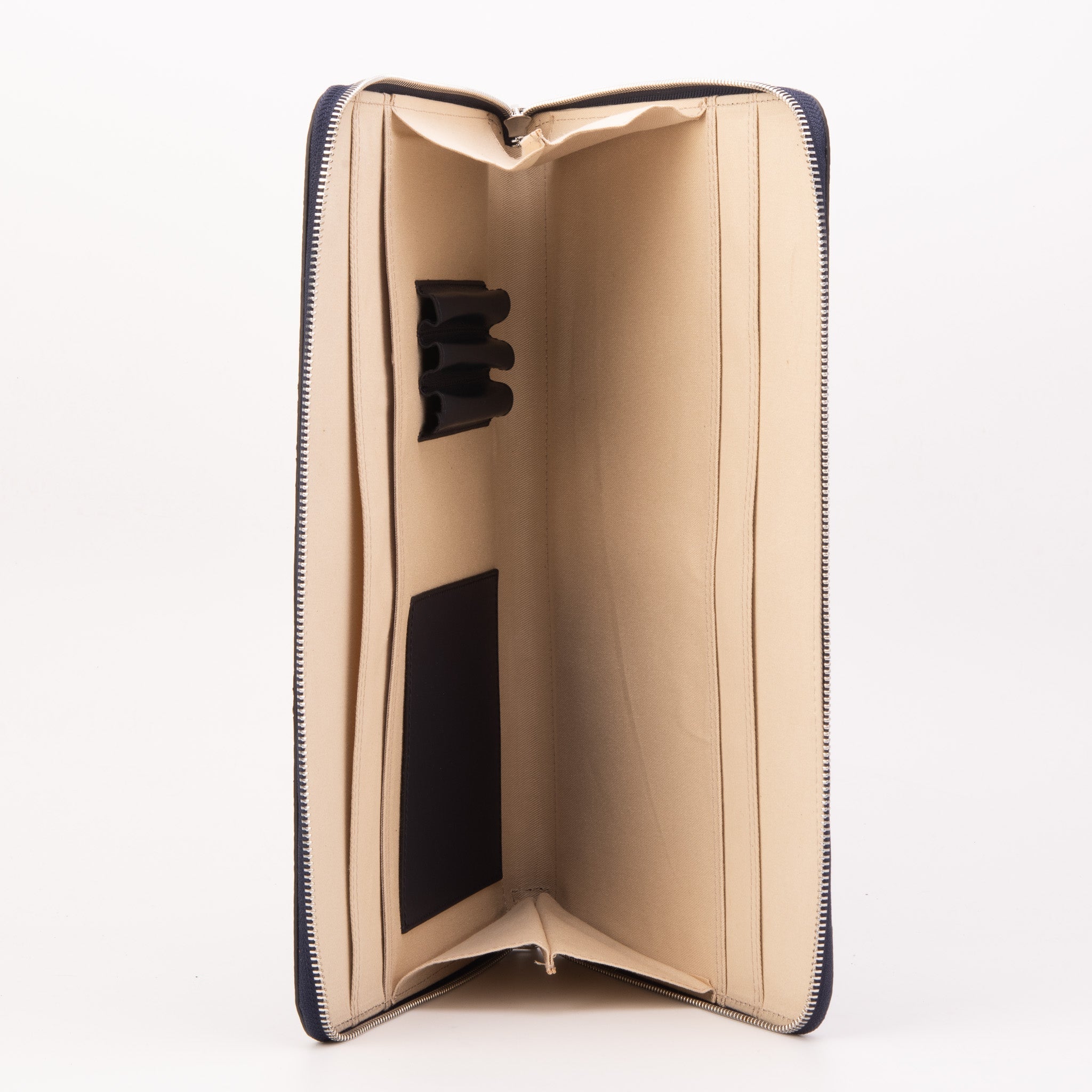 The Varese Navy Hand-Painted Python Leather 14” Laptop Portfolio
