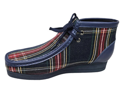 British Walkers New Castle Men's Limited Edition Multicolor Plaid Chukka Boot detail view