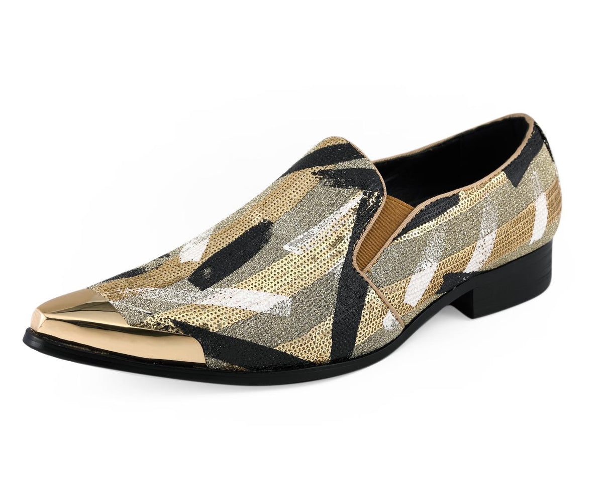 Amali Nelson Gold Slippers — product view 1