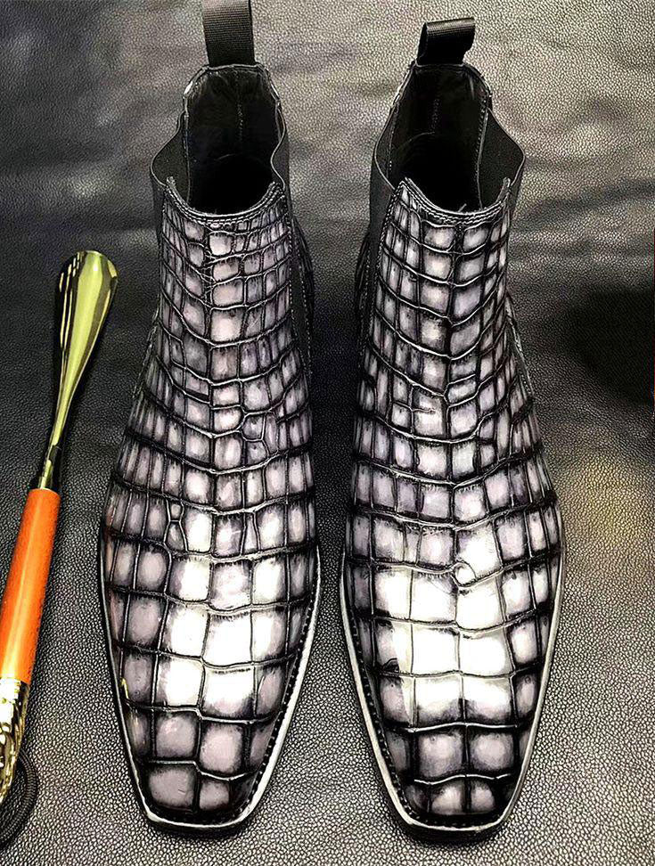 C&E Fashions  Maurice New York Custom Alligator Boot - Silver – product view 1