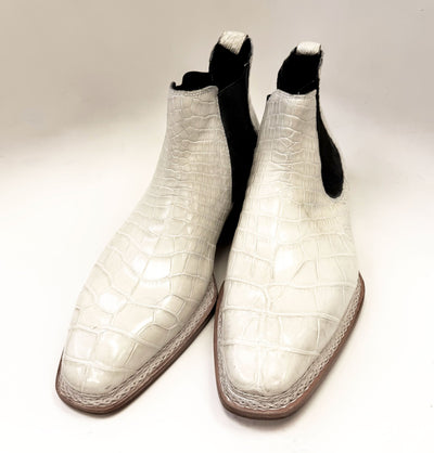 Maurice New York Custom Made Alligator Boot - White